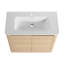 Meuble-lavabo autoportant de 36 pouces avec lavabo en céramique blanche et portes à fermeture en douceur, fabrication en contreplaqué durable