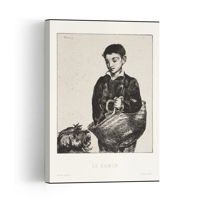 L'Oursin, 1862, Affiche murale contemporaine abstraite représentant un chien, H 18 po x l 12 po