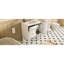 Meuble-lavabo de salle de bain rétro 30 po avec 2 tiroirs et armoire, unité simple autoportante, blanc, lavabo en céramique brillante, planches de lavabo pré-percées de style trou blanc, charnières à fermeture douce en métal argenté