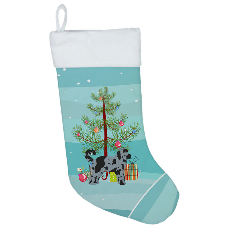 Chaussette de noël joyeux de noël, Aussiedoodle gris