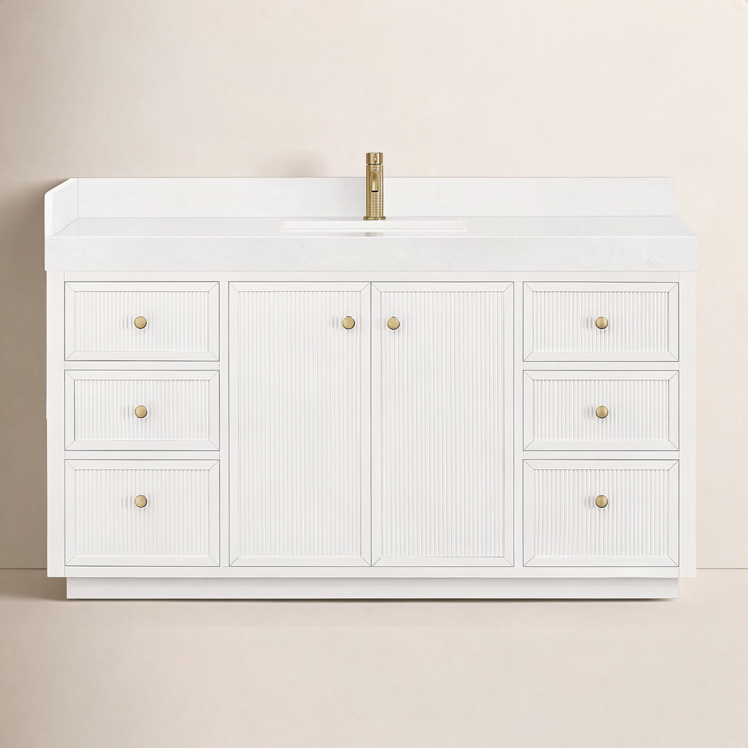 Thea 60" Single Bathroom Vanity, White
