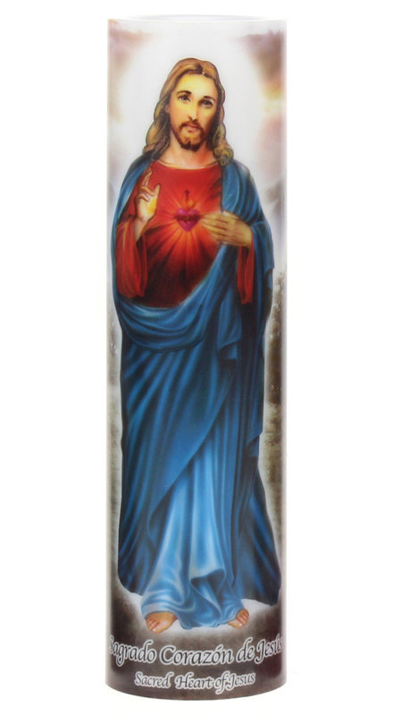 Unscented Flameless Pillar Candle with Plastic Holder