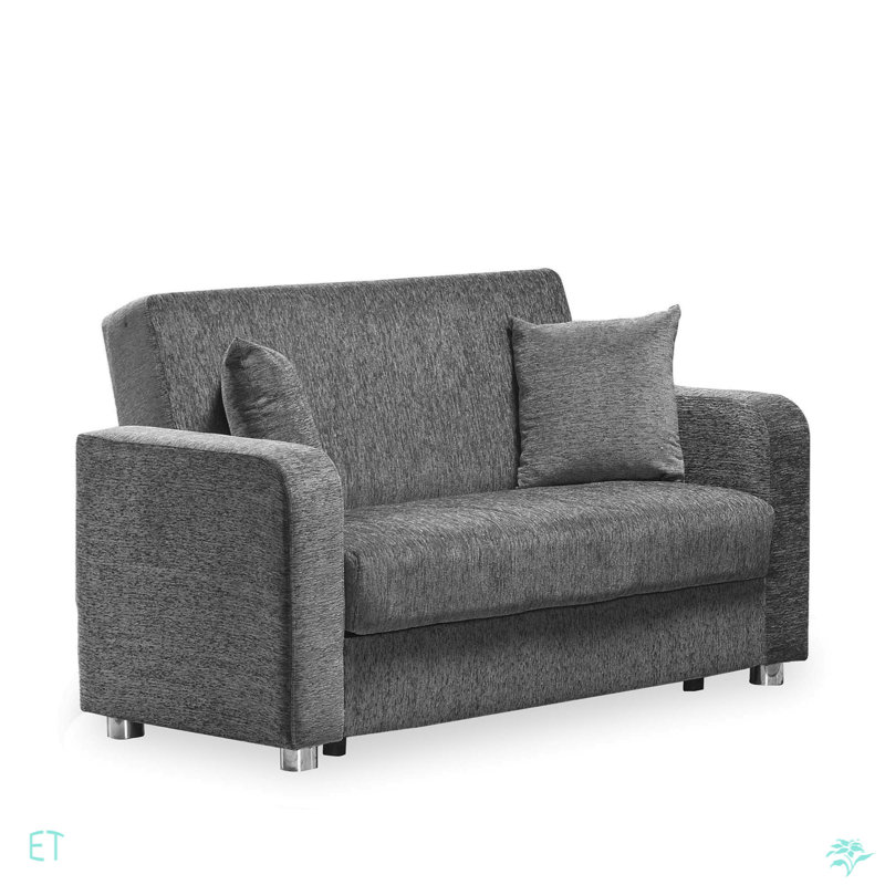 Causeuse convertible avec rangement Primenest Gravita, Gris chenille