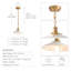 Luminaire suspendu moderne à 1 lumière Lanesra en métal, or verre et ivoire Dôme à intensité variable pour cuisine, salle à manger ou chambre à coucher de style moderne, minimaliste et transitionnel-742606797