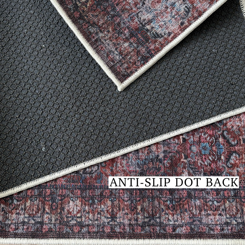 Custom Size Slip Resistant Mahal Blue Runner Rug by Feet, Runner 2'1" x 25'