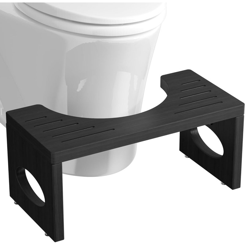 Tabouret de toilette 7 po pliable en bambou noir