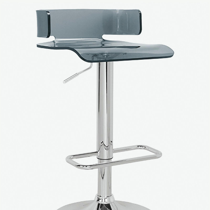 Fauteuil pivotant gris et chrome réglable