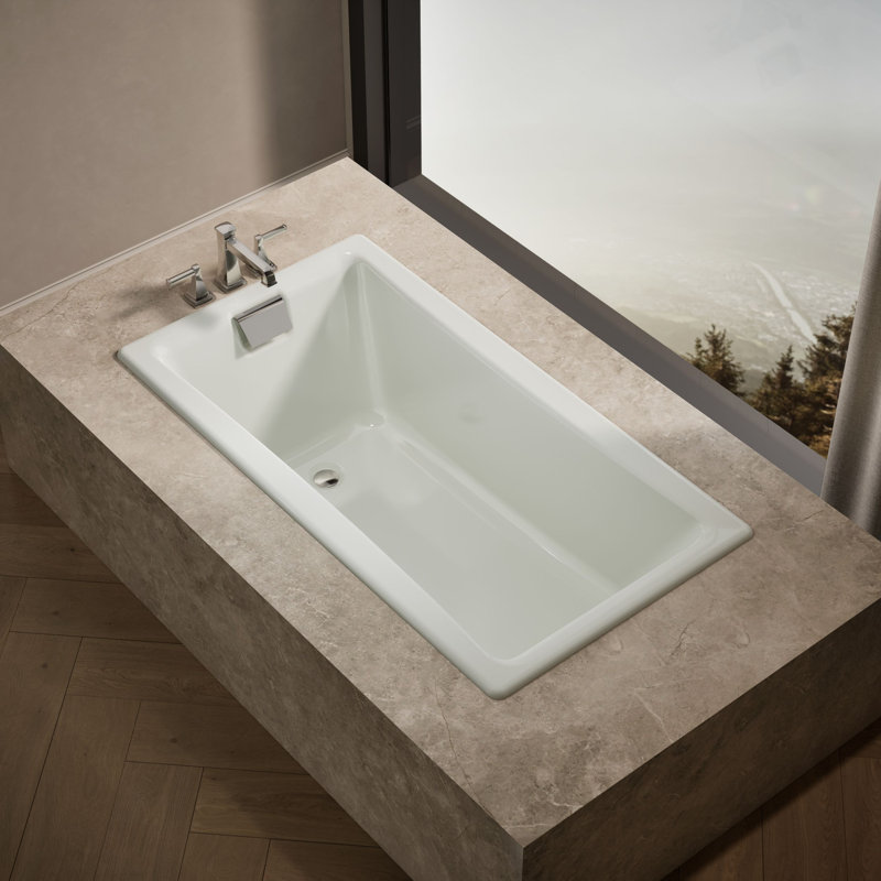 Tea-for-Two for Two 60" x 32" Drop-In Soaking Bathtub, Dune