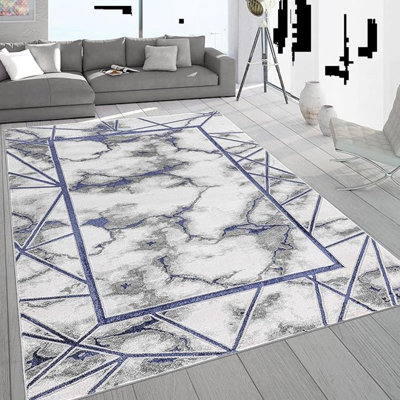 Abstract Flokati Area Rug