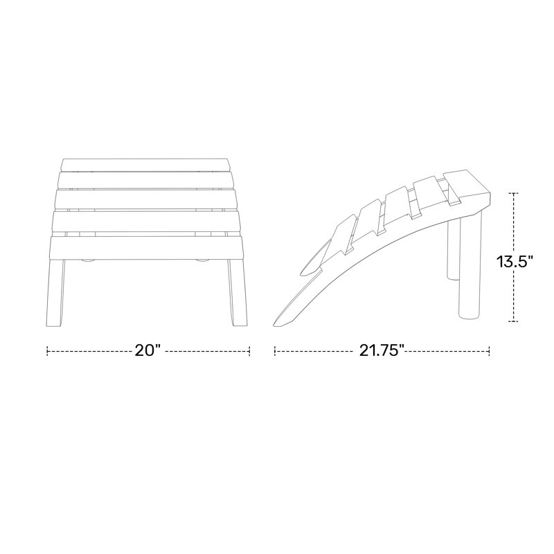 Repose-pieds d'extérieur en poly Adirondack, Bleu