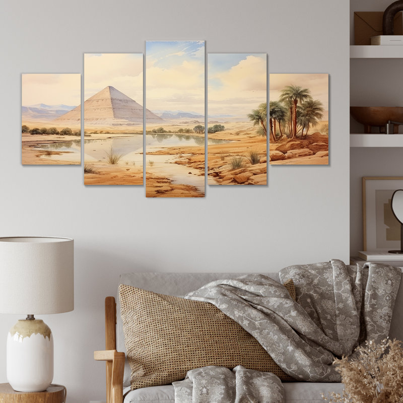Ancienne pyramide égyptienne, art mural multi-panneaux égyptien