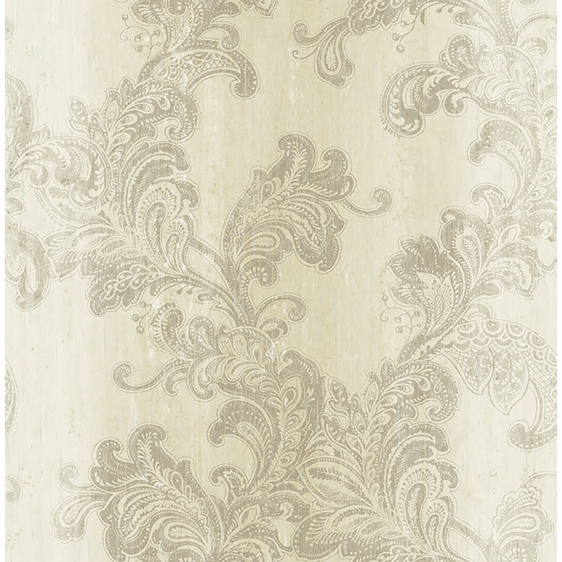 Papier peint Seabrass, Albâtre métallique / taupe clair