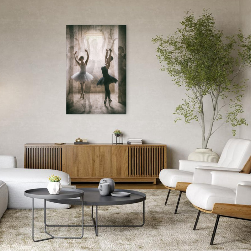 Affiche murale classique, élégante et onirique représentant des danseuses de ballet éthérées, 48" H x 32" W