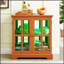 Retro Design LED Curio Display Cabinet With Adjustable Shelves And Lattice Doors For Home Decor And Organization-88034480