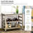 Rolling Kitchen Cart With Stainless Steel Countertop(No Include Stool)