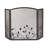 Panacea 32 x 50 Inch 3 Panel Steel Fireplace Screen, Natural Brown/Oak Leaf