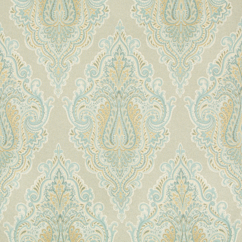 Crypton Home Fabric, Yellow/Teal
