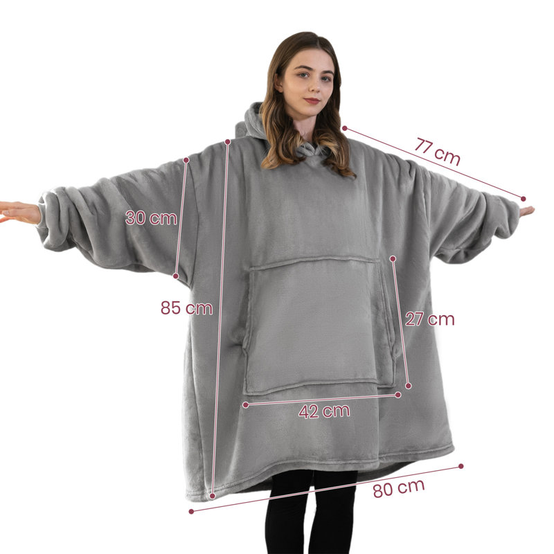 Machine Woven Throw Blanket, 85cm x 80cm, Grey