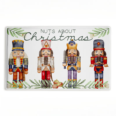 Nuts About Christmas  Printed Plush Bath Mat and Bath Rug, design by Kim Allen, 18"x30"