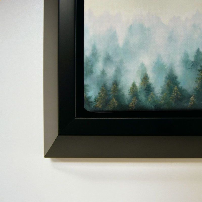 Misty Forest by Julia Purinton - Graphic Art on Canvas, 44" H x 34" W, Black