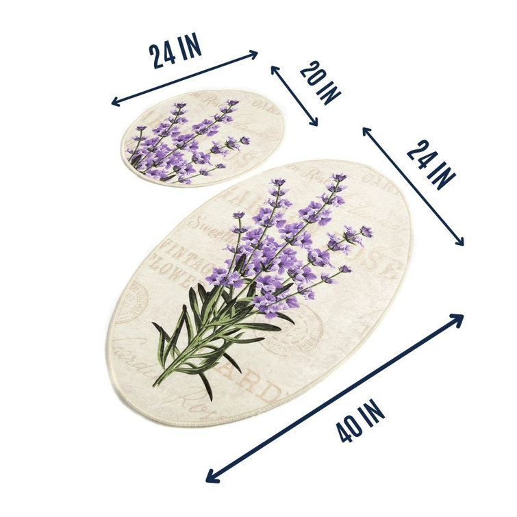 Bath Rugs for Bathroom Non Slip, Microfiber Washable Lavender