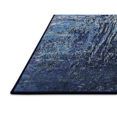 Tapis bleu abstrait Bursten