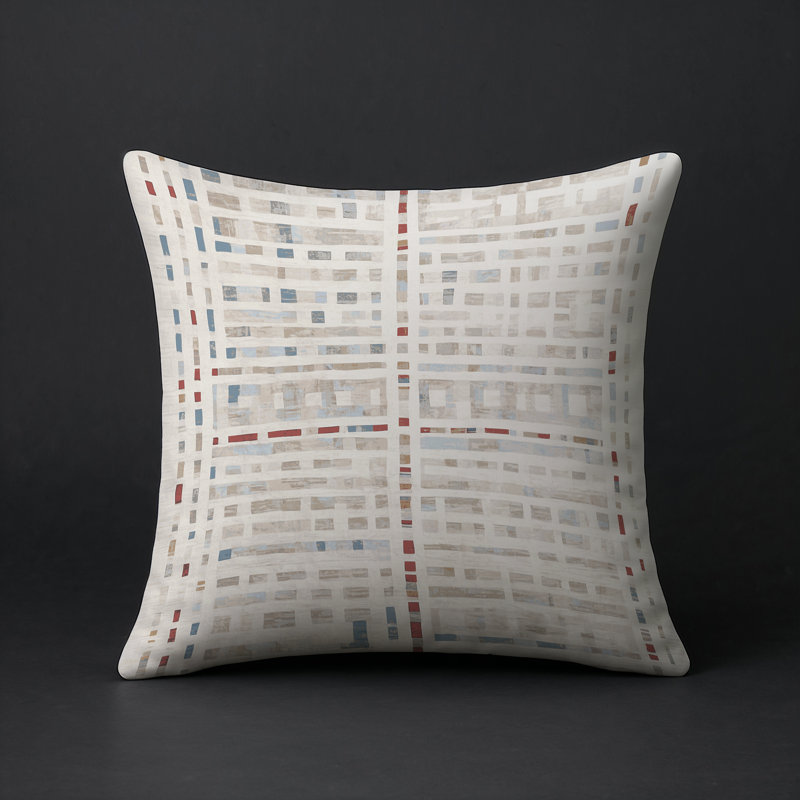 Coussin décoratif intérieur et extérieur Modern, Gris abstrait 28, Carré 16 po