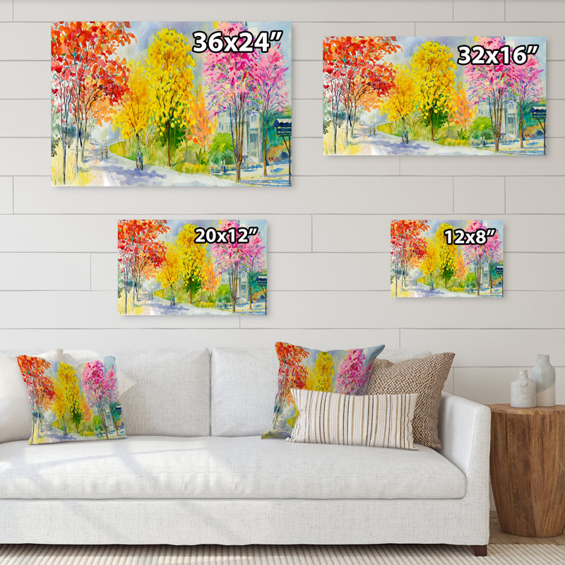 «Path To Four Season Trees», reproduction encadrée sur toile, H 12 po x l 20 po x P 1 po, Toile tendue