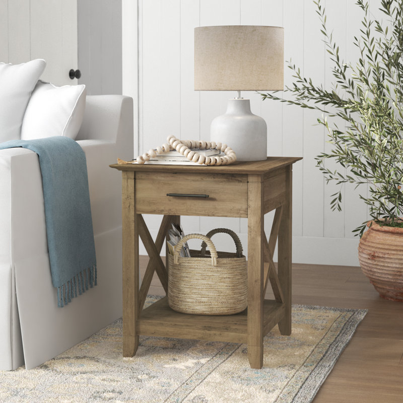 Table de bout avec rangement Huckins, Pin récupéré