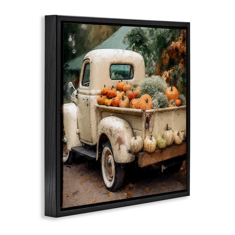 Pumpkin & Gourd Truck, Jet Black Floater Frame, 25" H x 25" W