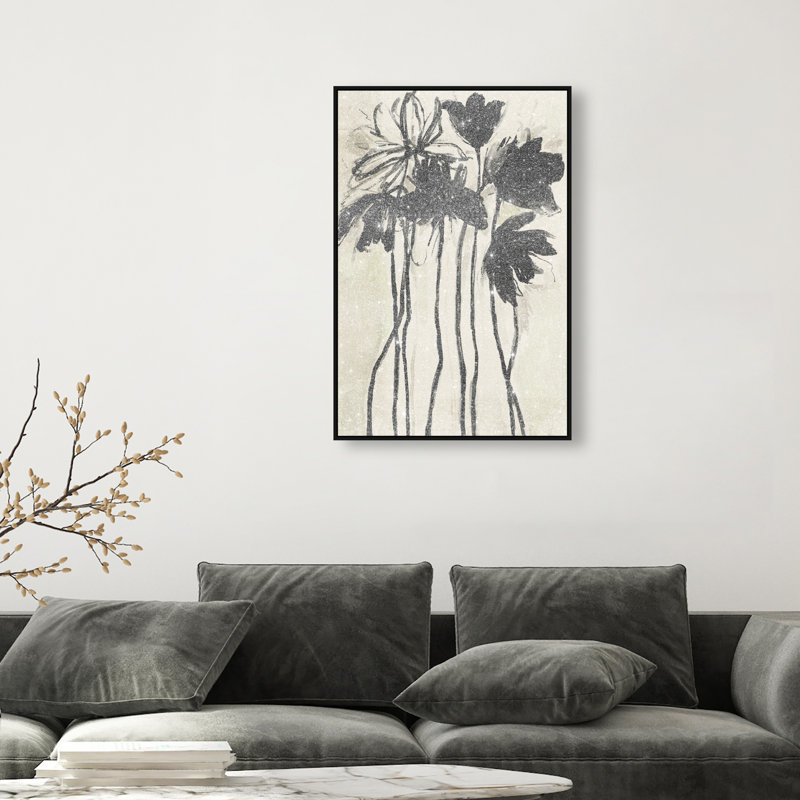Flower Abstract Studio Print by Oliver Gal, 16"H x 11"W, Black Floater Frame
