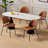 Vapor PU Leather Dining Chairs with Curved Backrest & Metal Legs-1688408467