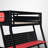 Kid's Bunk Bed, Dual Gaming Desks with USB Ports, Wood, Pegboard Organizer Panels, Modern, Teen Bedroom-1456880249-1456880251
