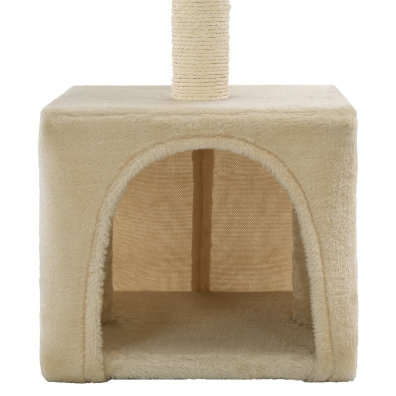 vidaXL Cat Tree Particle board frame, soft plush, sisal rope, Beige