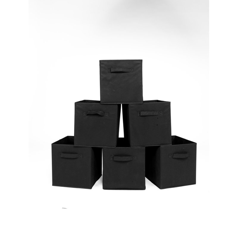 Boîte de rangement en tissu pliable, Noir