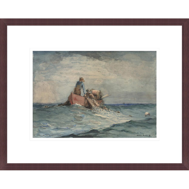 «Hauling in the Nets» par Winslow Homer, impression giclée encadrée, H 13,46 po x l 16,75 po