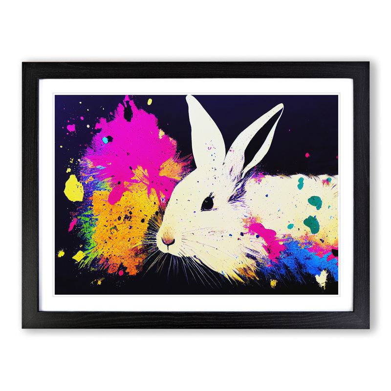 XH1022-7275X Rabbit Splash Vol.2 Abstract - Single Picture Frame Print, 25cm H x 34cm W x 2cm D, Black Framed