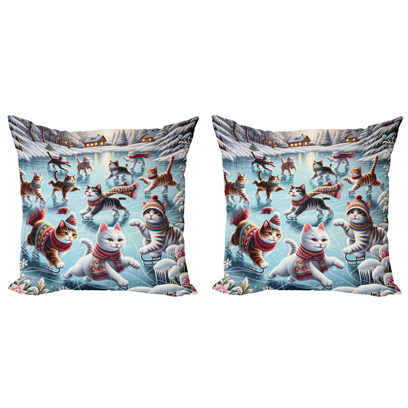 429896_Ambesonne - Housse de coussin pour chat 2Pack, H 18 po x l 18 po