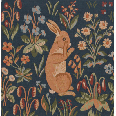 Medieval Rabbit Upright European Cotton Throw Pillow Cover