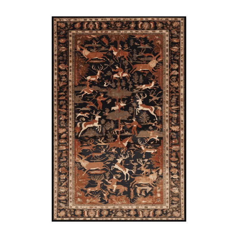 Tapis brun lavable à la machine, Rectangulaire 3 pi x 5 pi