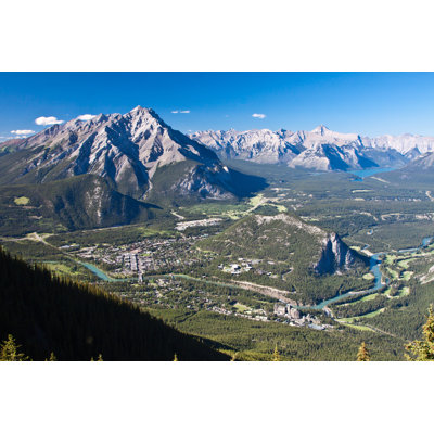 Town Of Banff - Wrapped Canvas Photograph