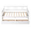 Lit de jour simple en bois avec 2 tiroirs de rangement, structure de canapé-lit pour la chambre à coucher ou le salon, conception peu encombrante, blanc-118474826