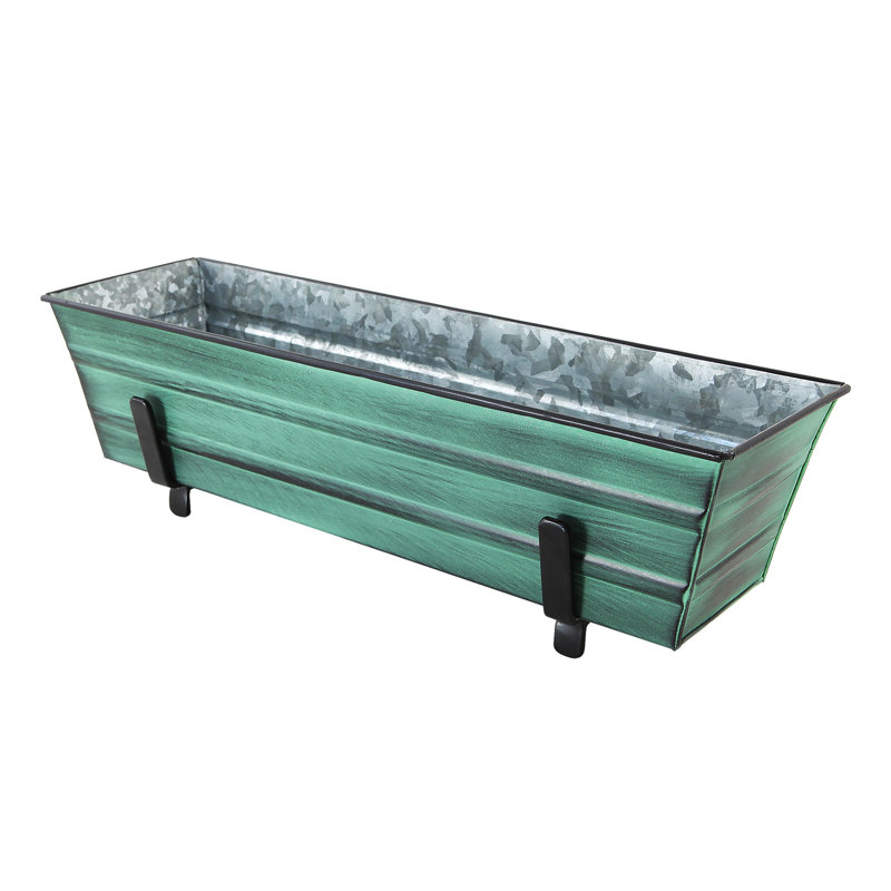 Nylo Metal Railing Planter, 2" H x 4" W, Green