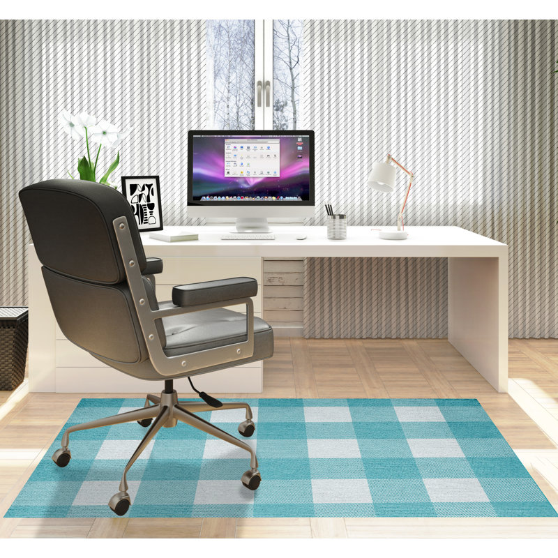 Tapis de chaise rectangulaire Chico, L 36 po x L 60 po, Turquoise
