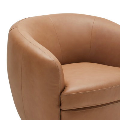 Fauteuil demi-tonneau en cuir Marcy Geniue