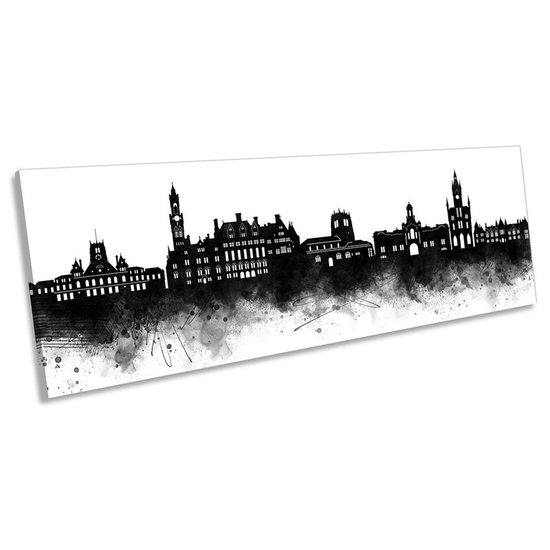 Bradford Abstract City Skyline - Wrapped Canvas Panoramic Print, 30.48cm H x 91.44cm W