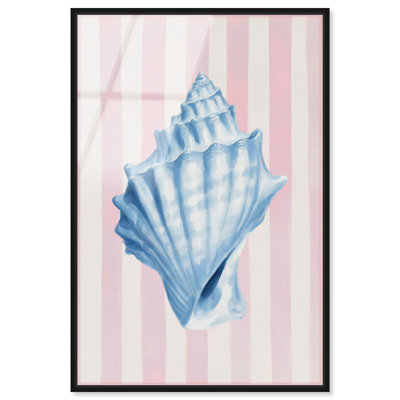 "Watercolor Shell III", reproduction murale encadrée à motif acrylique encadrée par Art Remedy, cadre noir, 10 x 15