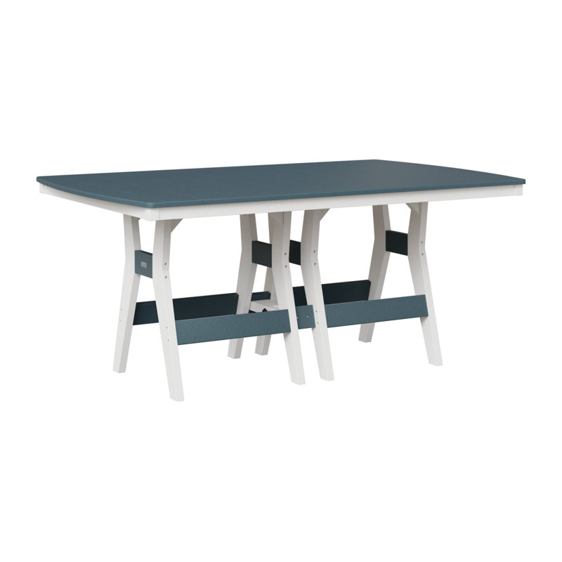 Table rectangulaire à hauteur de comptoir 72 po Berlin Gardens Harbor, H 38,87 po x l 72 po x P 44 po, Ardoise / blanc
