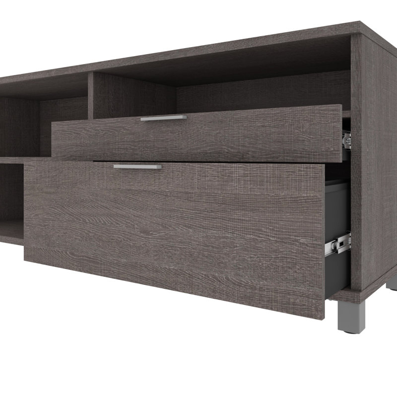 Ornello Reversible 72W L-Shape Executive Desk, Bark Gray