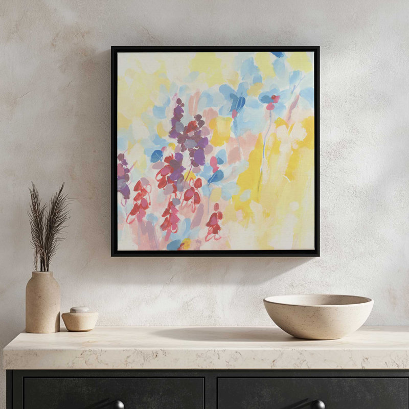 «Bright Abstract Wildflowers II» par June Erica Vess, reproduction d'art, H 30 po x l 30 po, Érable